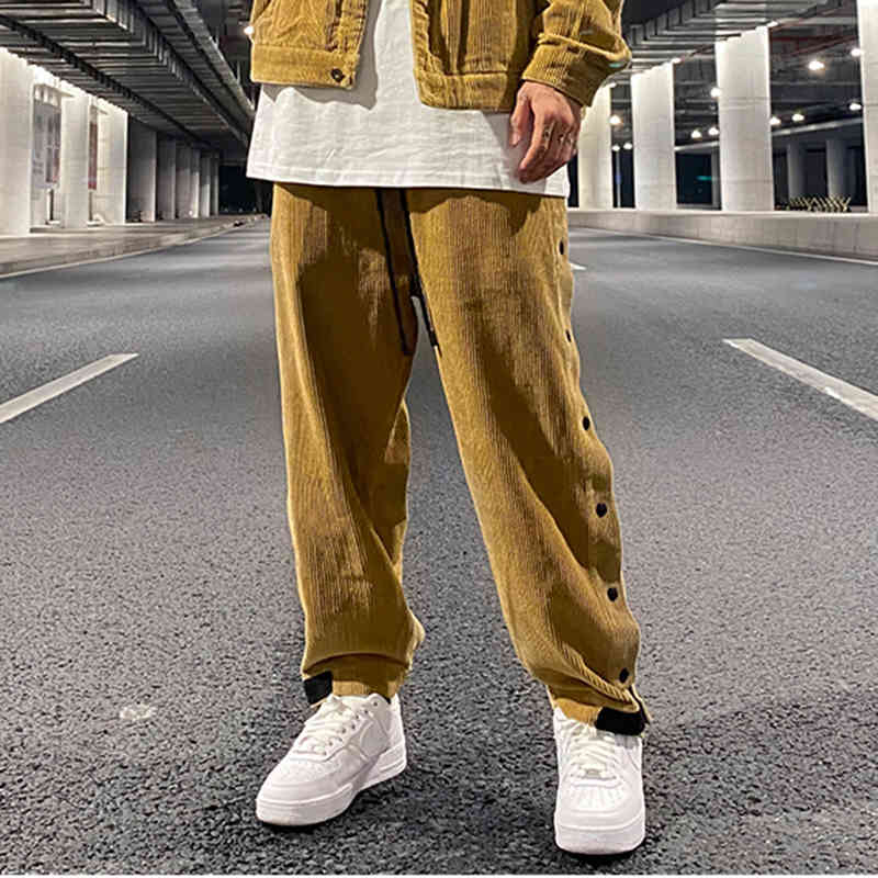 Original Side Buttons Corduroy Straight Casual Trousers Mens Drawstring Solid Streetwear Loose Sweatpants Hip Hop Oversize Pants, Black
Original Side Buttons Corduroy Straight Casual Trousers Mens Drawstring Solid Streetwear Loose Sweatpants Hip Hop Oversize Pants, Black