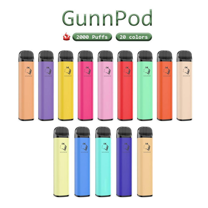 Gunnpod E Cigarettes Disposable Pod Device 2000 Puffs 1250mAh Battery 8ml Cartridge Vape Pen Multi Colors for Choose
Gunnpod E Cigarettes Disposable Pod Device 2000 Puffs 1250mAh Battery 8ml Cartridge Vape Pen Multi Colors for Choose