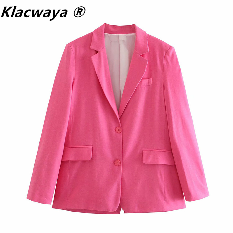 Woman Spring Blazers Cotton Linen Solid Color Straight Pocket Becoration Single-Breasted Coat 210521, Pink
Woman Spring Blazers Cotton Linen Solid Color Straight Pocket Becoration Single-Breasted Coat 210521, Pink