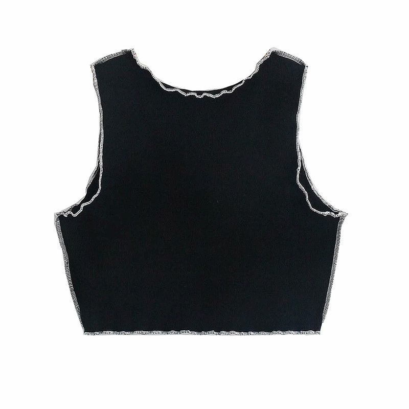 Y2K Girls Bright Line Bomb Tank Tops Summer Fashion Ladies Slim Top Sexy Women Vintage Black Chic Female 210430