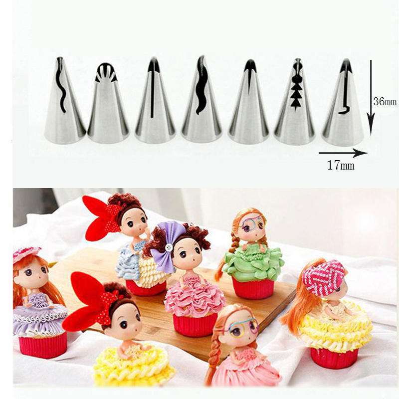 3/4/5/7/8Pcs/Set Cakes Decoration Set 304 Stainless Steel Cookies Supplies Multi Purpose Silver Kitchen Gadgets Fondant Decor