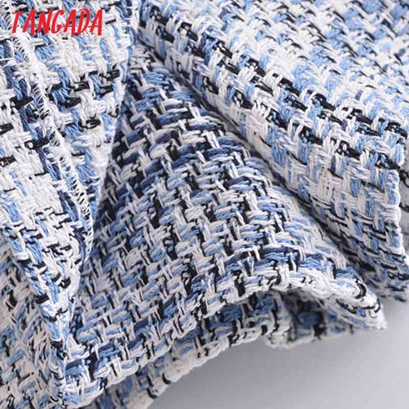 Women's Tweed Oversized Jacket Spring Fashion Suit 2 Piece Set Coat and Shorts 3H218 210416