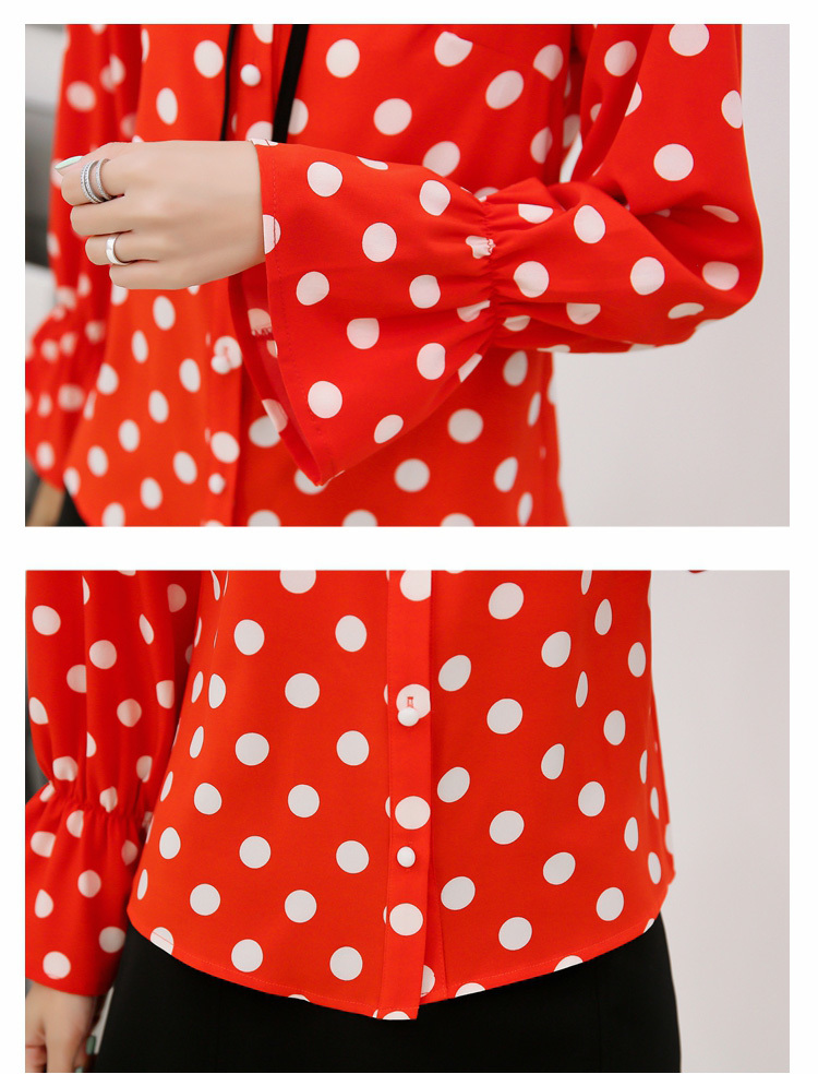 Women Tops Chiffon Shirts Autumn Double-layer collar Long sleeve Blouses Bow Fashion 871C7 210420