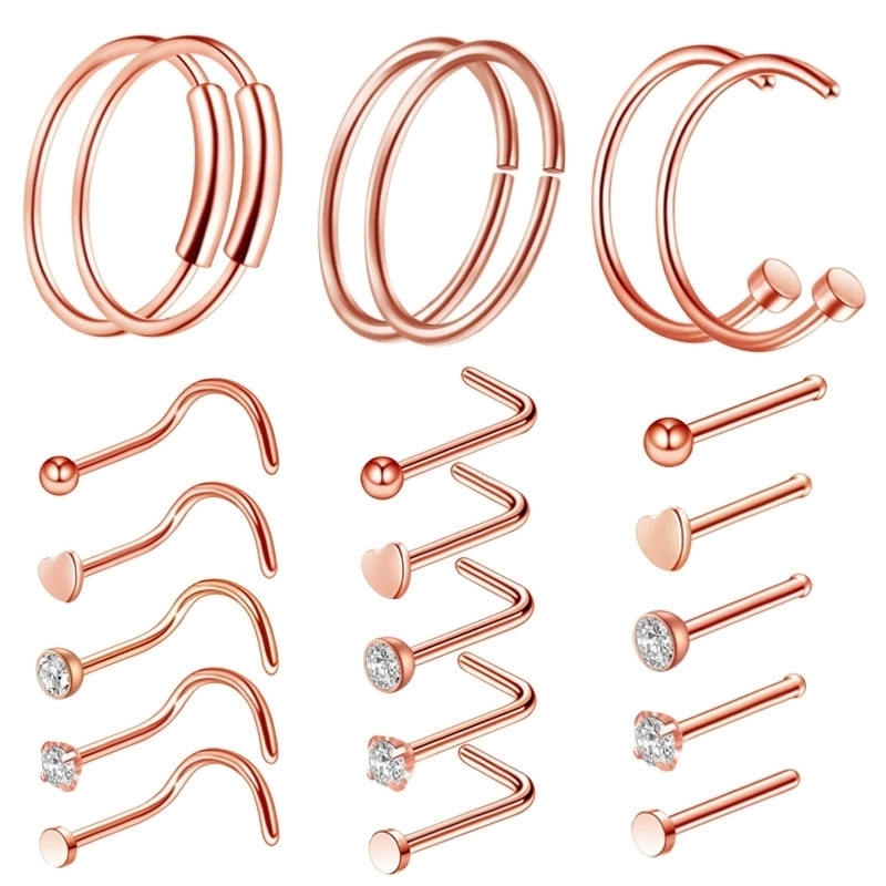 Diamond Stainless Steel Hoop Nose Rings Screw Rose Gold Spherical Studs Perforated Body Jewelry Accessories For Women
Diamond Stainless Steel Hoop Nose Rings Screw Rose Gold Spherical Studs Perforated Body Jewelry Accessories For Women