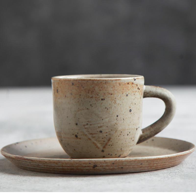 Cups & Saucers Vintage Handmade Coffee Cup With Saucer Set Antique Ceramic Coarse Pottery Mug Creative Tea Water Drinkware
Cups & Saucers Vintage Handmade Coffee Cup With Saucer Set Antique Ceramic Coarse Pottery Mug Creative Tea Water Drinkware