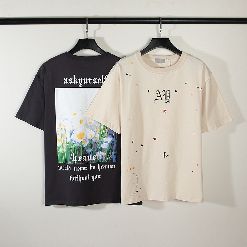 Painting Flowers Short-sleeved Distressed Tee Men and Women Hip Hop Casual Short Sleeve Top Tees, White;black
Painting Flowers Short-sleeved Distressed Tee Men and Women Hip Hop Casual Short Sleeve Top Tees, White;black
