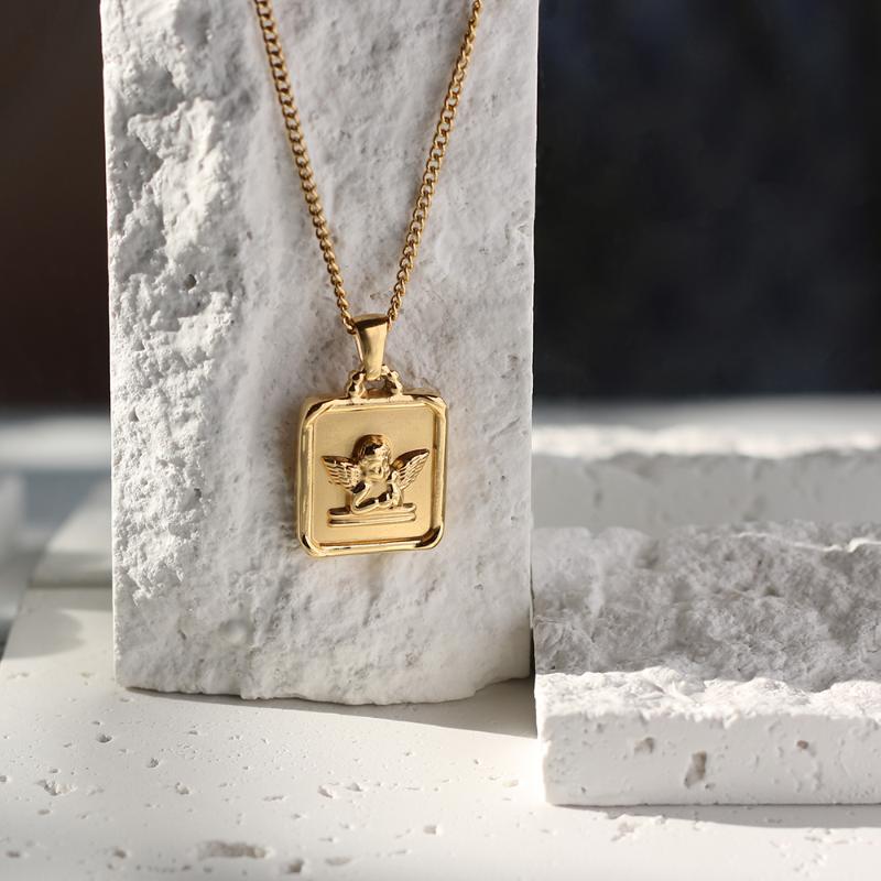Chains Wholesale Jewelry Arrival 18k Gold Chain Necklace Stainless Steel Square Angel Pendant For Women
Chains Wholesale Jewelry Arrival 18k Gold Chain Necklace Stainless Steel Square Angel Pendant For Women