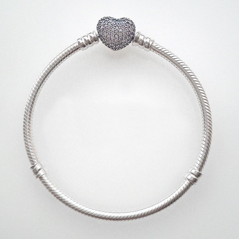 925 Sterling Silver Snake Chain Bracelet Secure Heart Clasp Beads Charms Bracelet For Women DIY Jewelry Making
925 Sterling Silver Snake Chain Bracelet Secure Heart Clasp Beads Charms Bracelet For Women DIY Jewelry Making