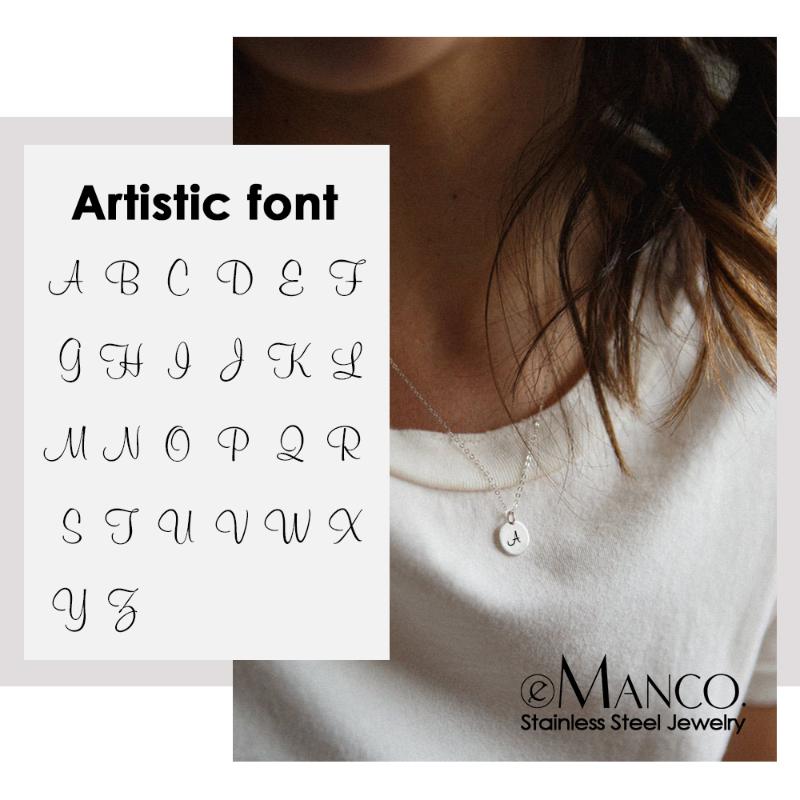 Pendant Necklaces E-Manco Female Artistic Alphabet Necklace For Women Real 316L Stainless Steel Fashion Jewelry
Pendant Necklaces E-Manco Female Artistic Alphabet Necklace For Women Real 316L Stainless Steel Fashion Jewelry