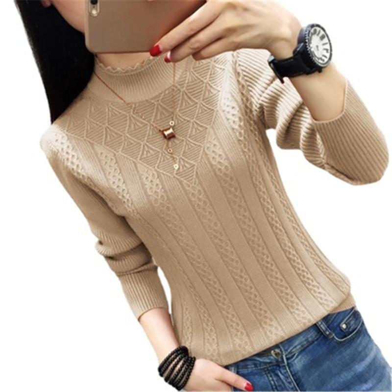 Women's Sweaters 2021 Fashion Half-Turtleneck Knitted Pullover Slim Large Size Knit Bottom Shirt Women Clothing Winter Sweater, White;black
Women's Sweaters 2021 Fashion Half-Turtleneck Knitted Pullover Slim Large Size Knit Bottom Shirt Women Clothing Winter Sweater, White;black