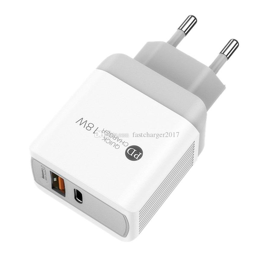 18W PD USB-C QC3.0 type c Charger Fast Charging wall chargers EU UK US Plug for iPhone 13 12 14 15 Xiaomi Samsung smart phone plug