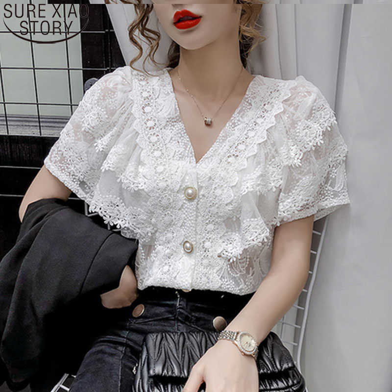 V-neck Hollow Lace Blouse Women Tops Summer French Sexy Ruffle Stitching Shirt Female Short Sleeve Crochet Blouse 14175 210527, Apricot
V-neck Hollow Lace Blouse Women Tops Summer French Sexy Ruffle Stitching Shirt Female Short Sleeve Crochet Blouse 14175 210527, Apricot