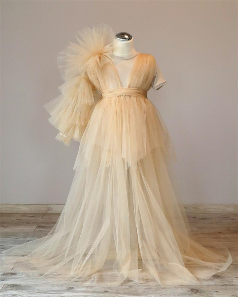 Sexy Plus Size Pregnant Ladies Maternity Sleepwear Dress Ruffle Nightgowns For Photoshoot Lingerie Bathrobe Nightwear Baby Shower