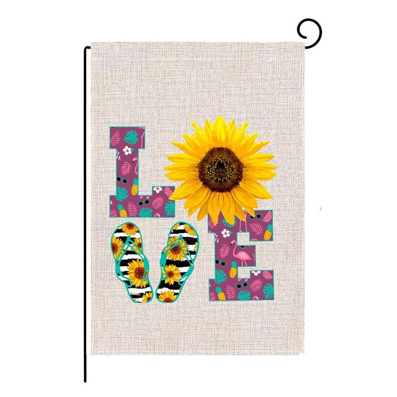 Summer Garden Flag Fruit Gnomes Double Size Printed Flax Outdoor Decorative Hanging Welcome Banner 32*47CM