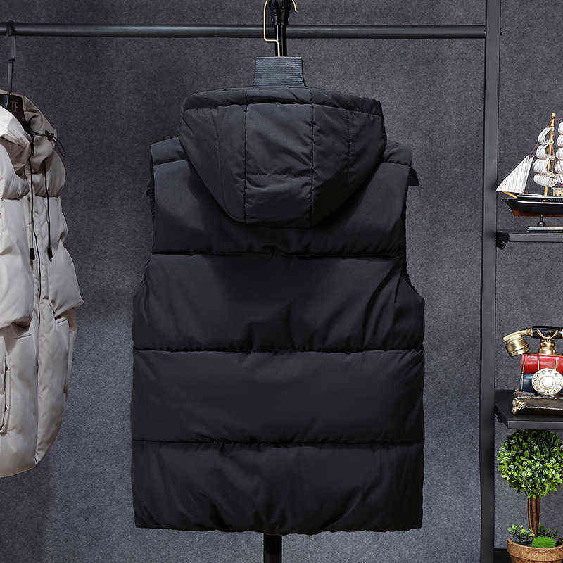 Mens Winter Vests Men's Sleeveless Jacket Thick Camouflage Vest Casual Hooded Waistcoat Male Warm Vests Outwear Plus Size 7XL 211119
