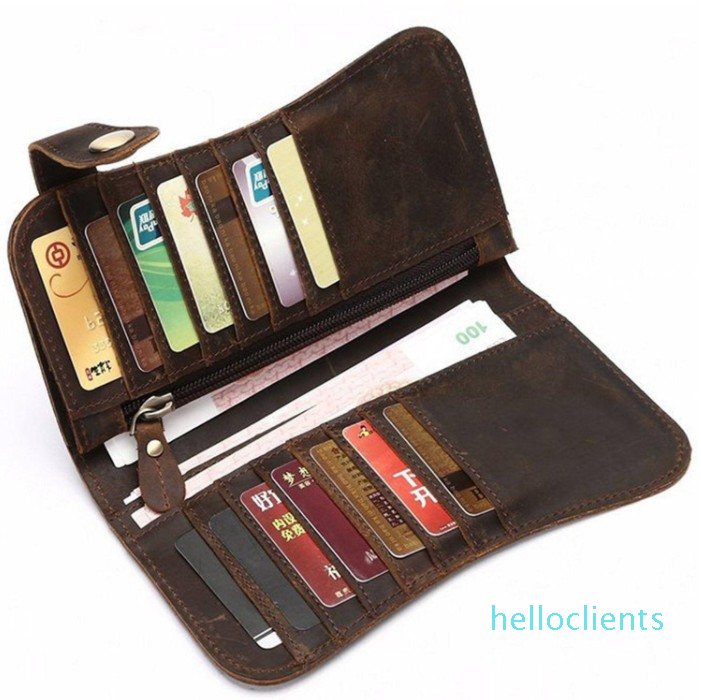 Men Leather Chain Wallet Card Holder Billfold Checkbook Trucker Biker Clutch
