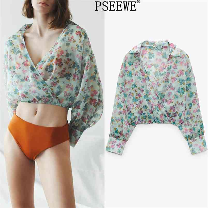 Women Blouse Floral Print Cropped Chiffon Woman Blouses Vintage Wrap Long Sleeve Crop Top Female Summer Thin 210519, Multi
Women Blouse Floral Print Cropped Chiffon Woman Blouses Vintage Wrap Long Sleeve Crop Top Female Summer Thin 210519, Multi