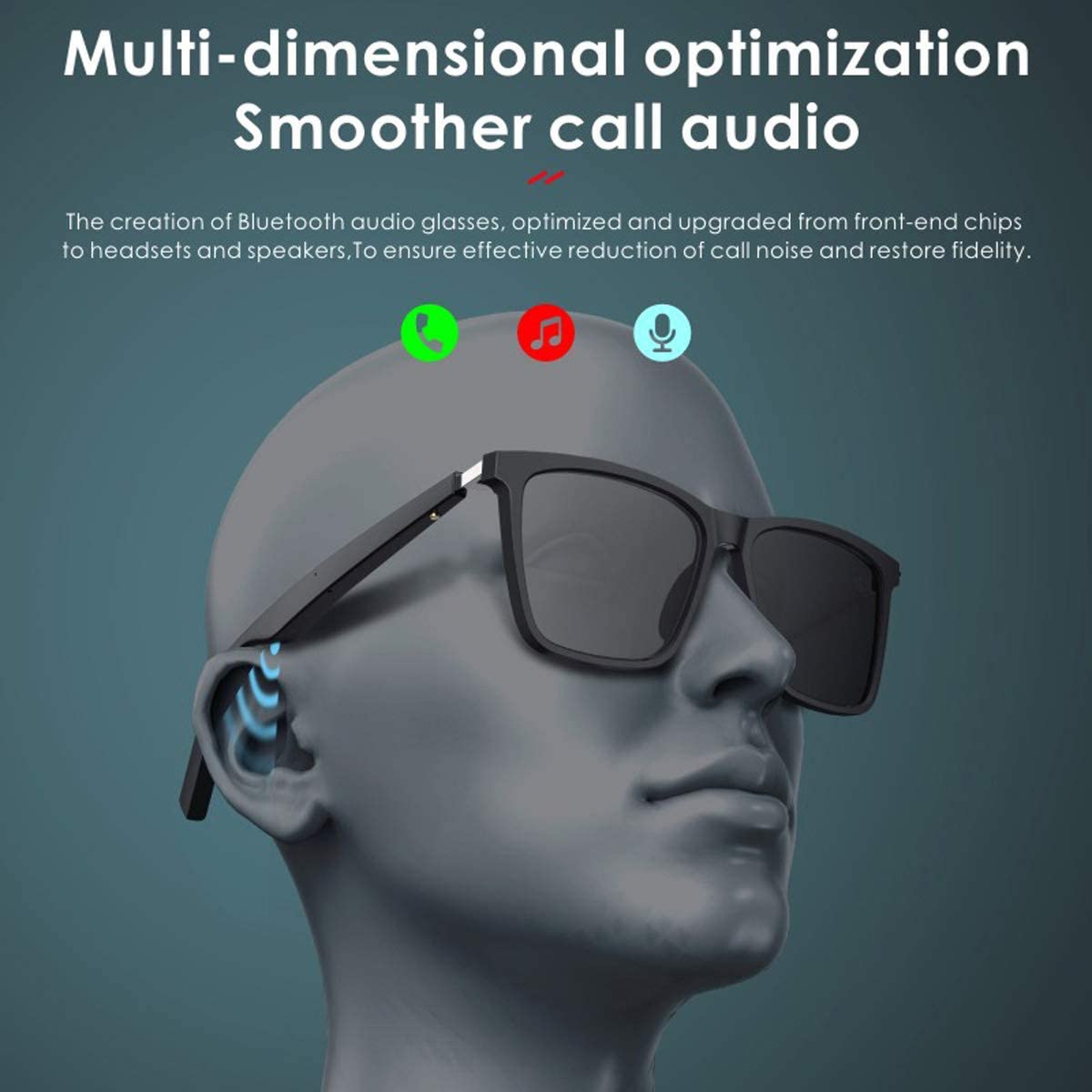 WGP glasses wireless Bluetooth open ear audio drive outdoor compatible with all phones / smart Sunglasses