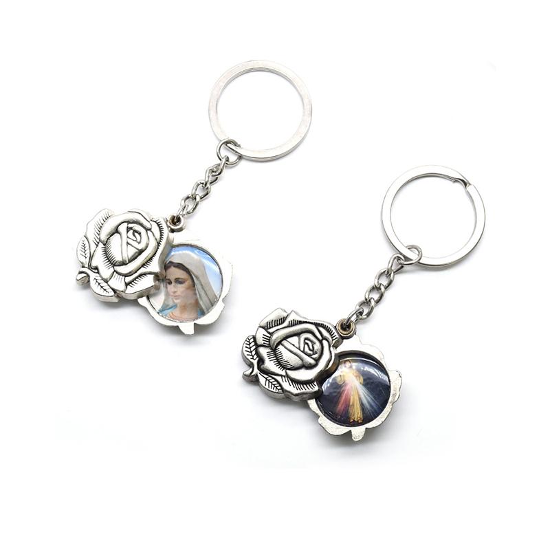 Keychains Ancient Silver Three-dimensional Virgin And Father Rose Christ Keychain Pendant Ring Catholic Religious Jewelry Gift
Keychains Ancient Silver Three-dimensional Virgin And Father Rose Christ Keychain Pendant Ring Catholic Religious Jewelry Gift