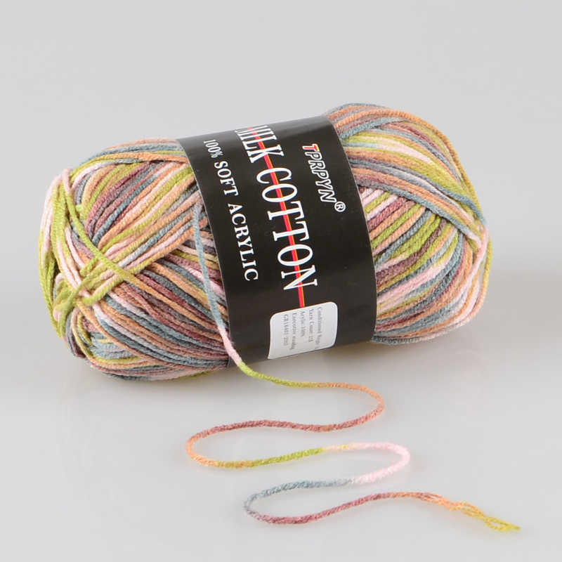 TPRPYN 10Pcs=500g ColorFul 3ply Segment Dyed milk Cotton Yarn Baby Doll Blanket Handmade Crochet Knitting Yarn 200924