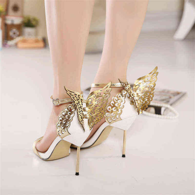 Women's 10cm leather sandals, summer sexy metal butterfly shoes, golden high-heeled shoes for festivals and Valentine's day, Silver
Women's 10cm leather sandals, summer sexy metal butterfly shoes, golden high-heeled shoes for festivals and Valentine's day, Silver