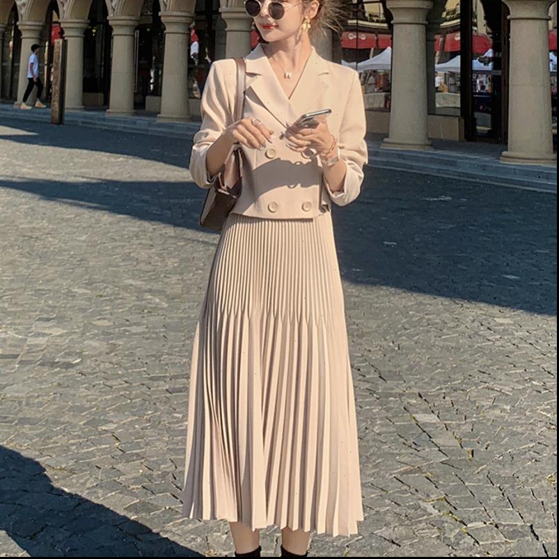 autumn skirt set korean womens dresses chic ol two piece crop casual blazer coat pleated long suits female 2, White
autumn skirt set korean womens dresses chic ol two piece crop casual blazer coat pleated long suits female 2, White