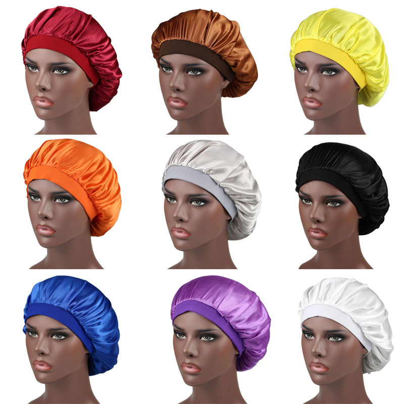 Wide Band Elastic Solid Color Satin Night Hat For Women Girl Soft Sleeping Caps Bonnet Beanie Fashion Headwear
Wide Band Elastic Solid Color Satin Night Hat For Women Girl Soft Sleeping Caps Bonnet Beanie Fashion Headwear