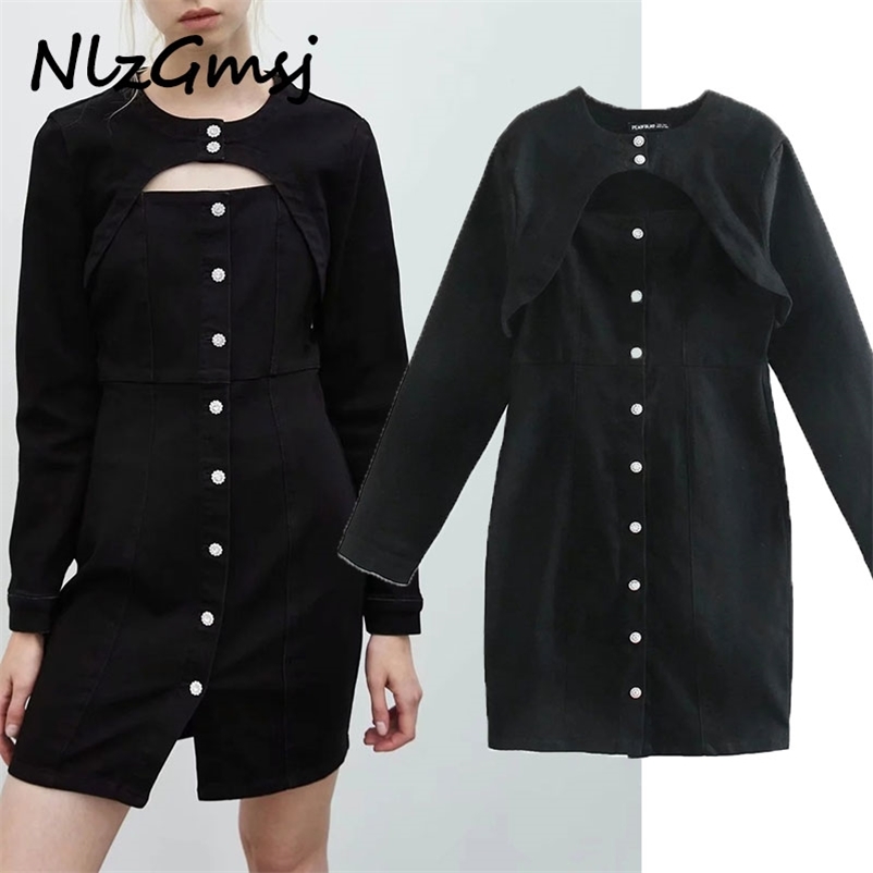 Set Women Fashion Black Denim Dress 2 Piece Arrival Long Sleeve Ladies Tunic Mini and Jacket 210628, As picture
Set Women Fashion Black Denim Dress 2 Piece Arrival Long Sleeve Ladies Tunic Mini and Jacket 210628, As picture