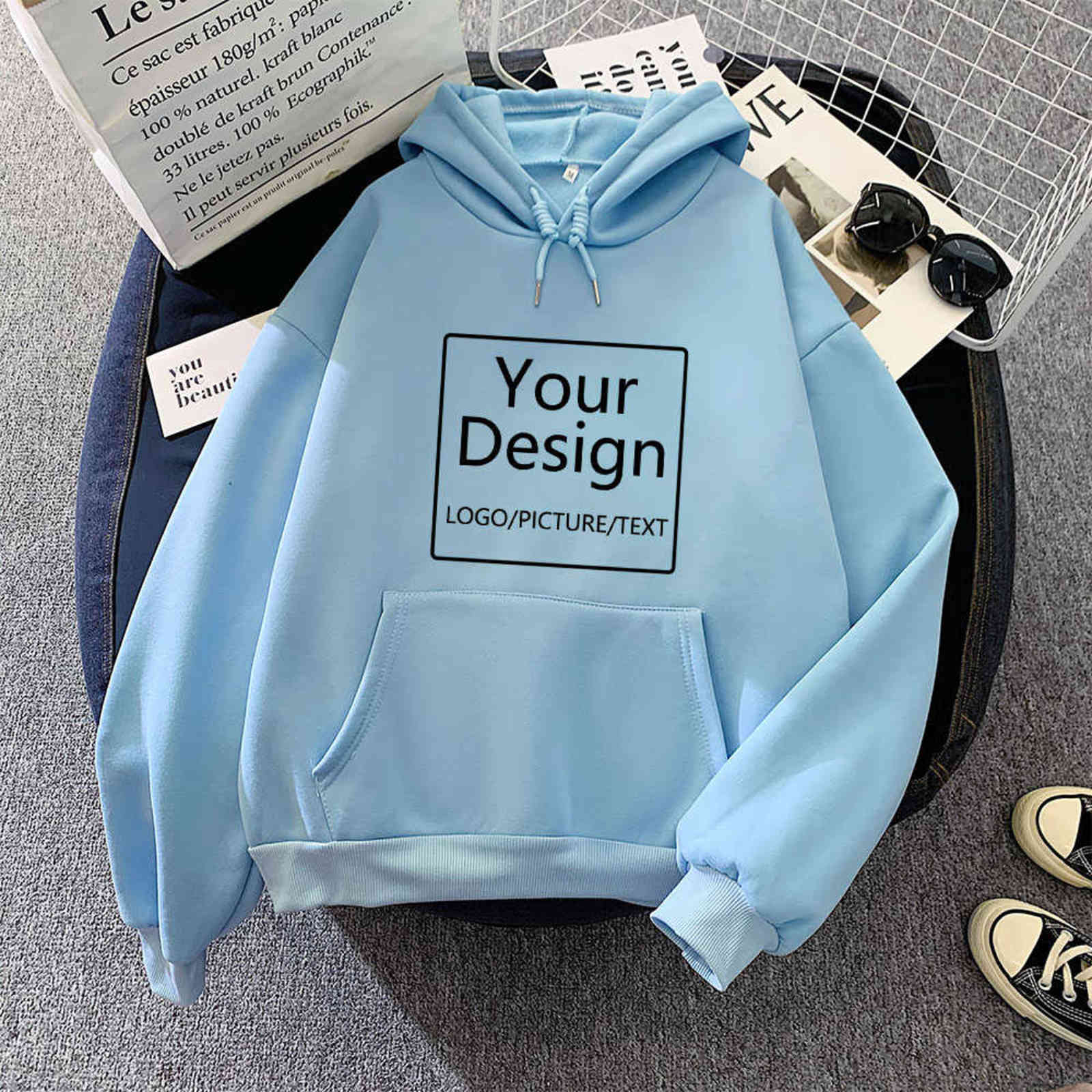 Women Custom Hoodie Customize Personalized Hoodie Customized Print Text DIY Hoodie Drop Sweatshirts 211104wtt