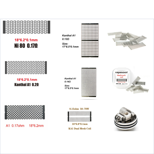 Heating Wire VapeSoon (10pcs/pack) 17*8.5*0.1mm 18*6.2*0.1mm 16*6.8*0.12mm 16*6.8*0.1mm 0.15ohm 0.17ohm 0.13ohm 0.2ohm KA1 NI80 Support Mix Order
Heating Wire VapeSoon (10pcs/pack) 17*8.5*0.1mm 18*6.2*0.1mm 16*6.8*0.12mm 16*6.8*0.1mm 0.15ohm 0.17ohm 0.13ohm 0.2ohm KA1 NI80 Support Mix Order