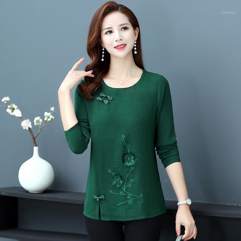 Women's T-Shirt Embroidery Mother Clothing Autumn Spring Women Button Pullovers Tops Long Sleeve Tee 5XL 4XL 3XL, Red
Women's T-Shirt Embroidery Mother Clothing Autumn Spring Women Button Pullovers Tops Long Sleeve Tee 5XL 4XL 3XL, Red