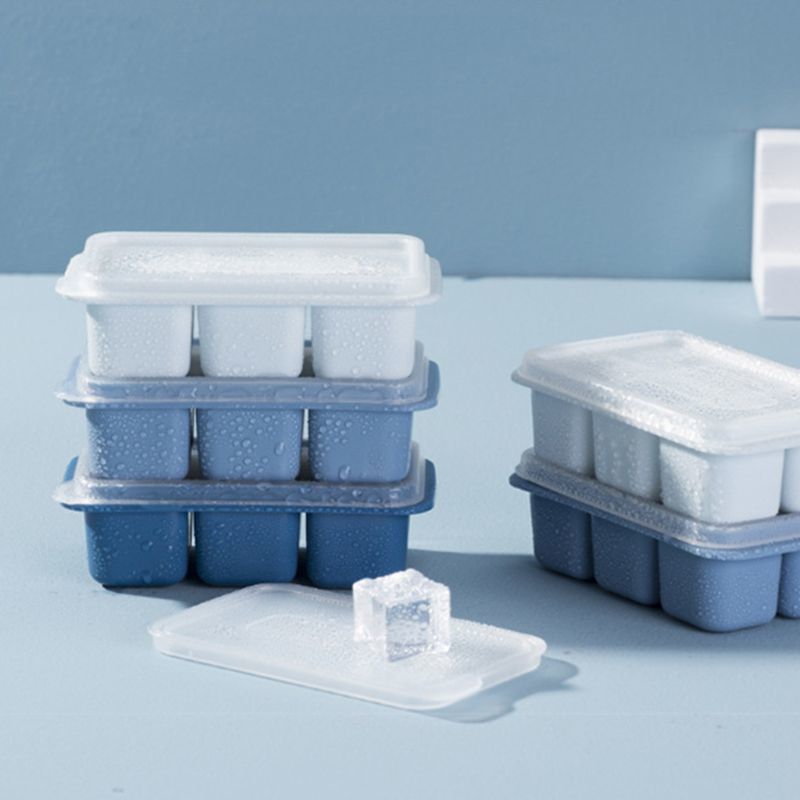 3-Pcs Plastic Ice Cream Diy Ices Jelly Maker Mold W/Cover for Whisky Cocktaiy 40JA