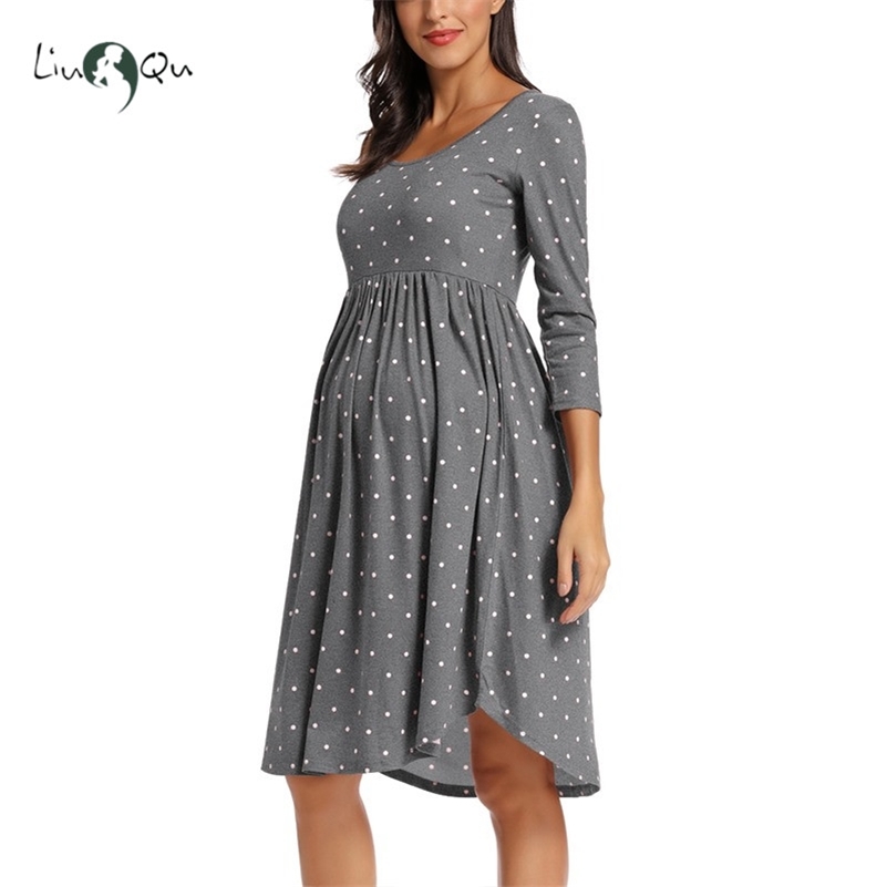 Womens Maternity Dress Long Sleeve Polka Dot Pregnant Autumn Baby Shower es Woman Clothes 210721, Pic 
Womens Maternity Dress Long Sleeve Polka Dot Pregnant Autumn Baby Shower es Woman Clothes 210721, Pic