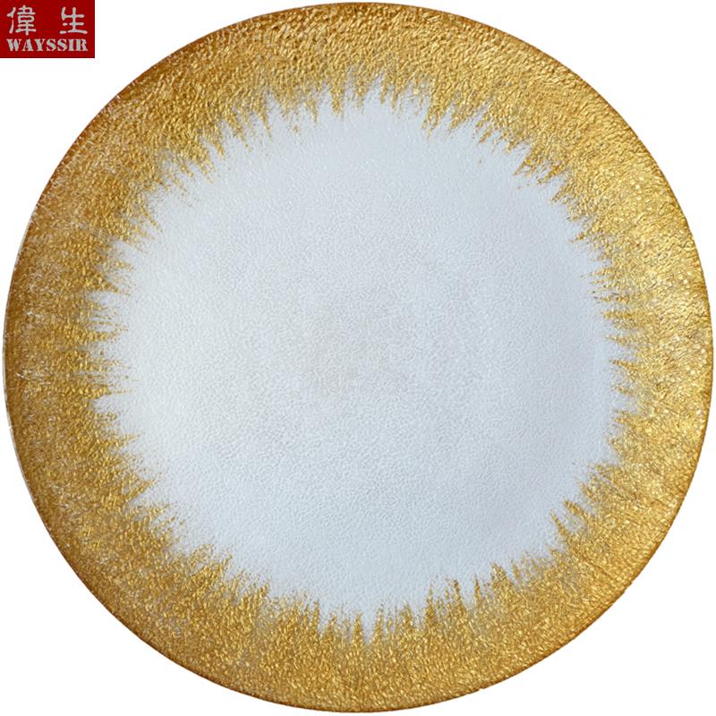 Dishes & Plates Dia33 Cm Round Shaped Silver Gold Decals Transparent Glass Charger Plate Wedding Party Decoration Events Dinnerware Fruit
Dishes & Plates Dia33 Cm Round Shaped Silver Gold Decals Transparent Glass Charger Plate Wedding Party Decoration Events Dinnerware Fruit