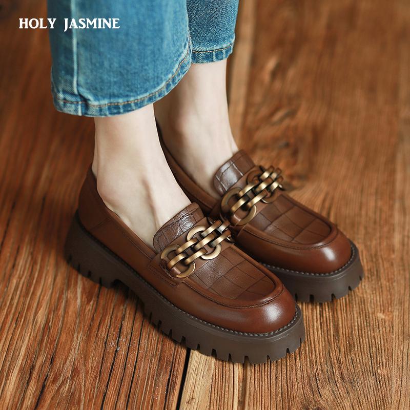Dress Shoes 2022 Chunky Loafers Women Genuine Cow Leather Platform Round Toe Metal Chain Slip On Ladies Flats Handmade Womens, Black
Dress Shoes 2022 Chunky Loafers Women Genuine Cow Leather Platform Round Toe Metal Chain Slip On Ladies Flats Handmade Womens, Black