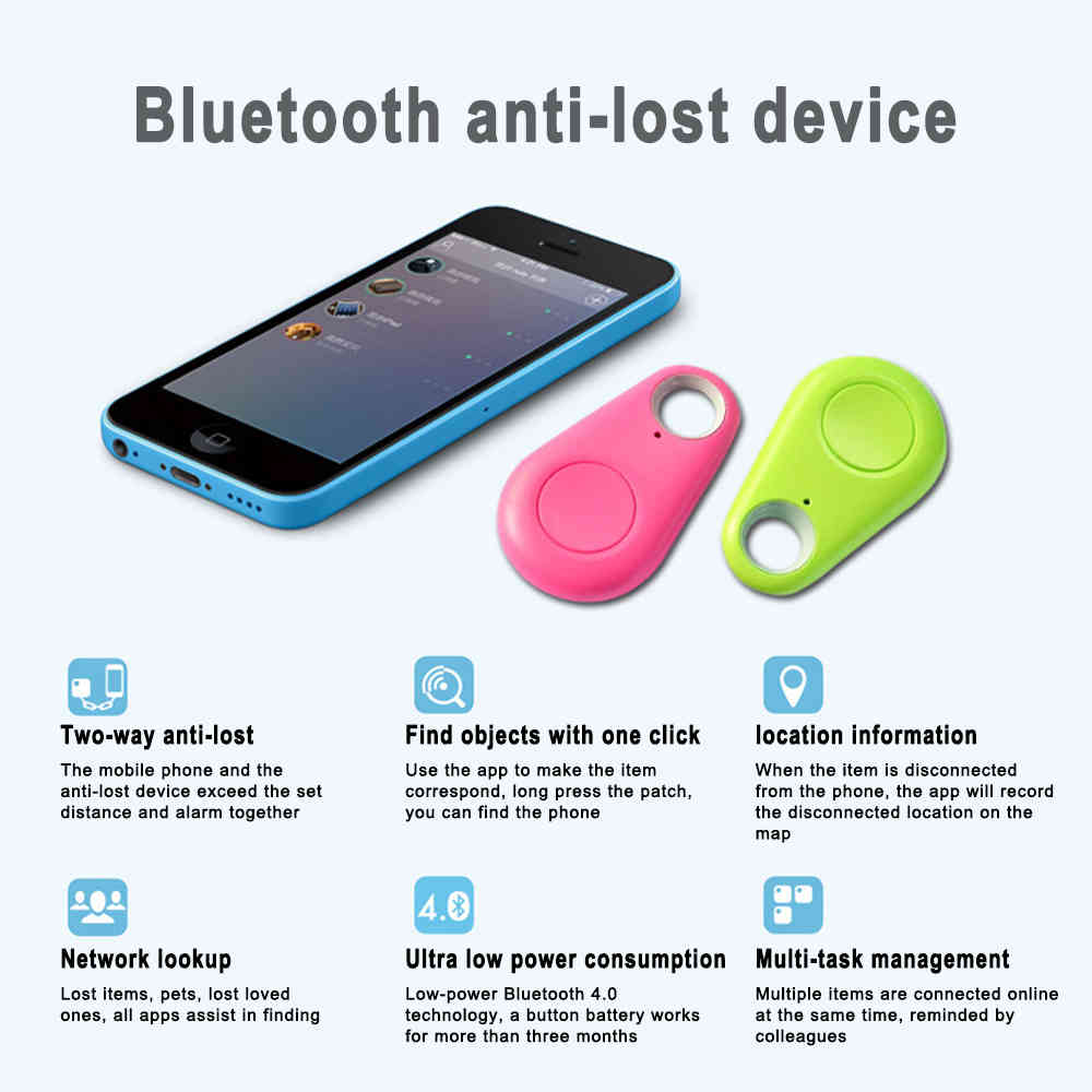 Drop Shape Smart GPS Tracker Key Finder Locator Portable Bluetooth Anti Lost Alarm Sensor Device For Kids Car Pets Cats Dogs