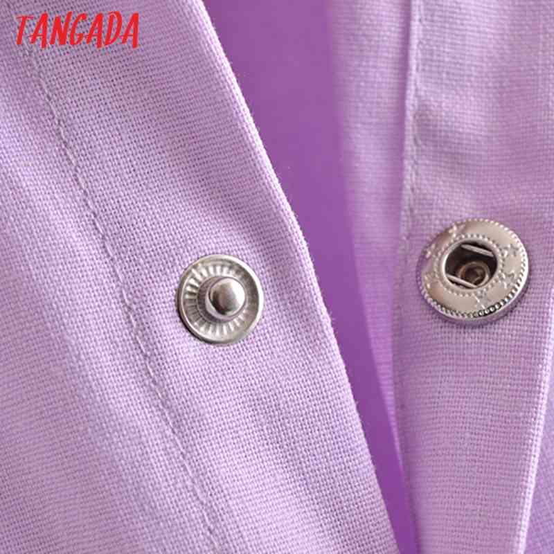 Women Summer Purple Playsuits with Belt Elastic Waist Short Sleeve Rompers Ladies Casual Chic Jumpsuits JE05 210416