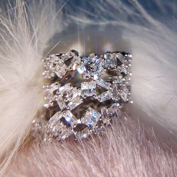 Baguette Ring Simulated diamond cz 925 sterling silver Engagement Wedding band Rings for Women Bridal Party Fine Jewelry Gift