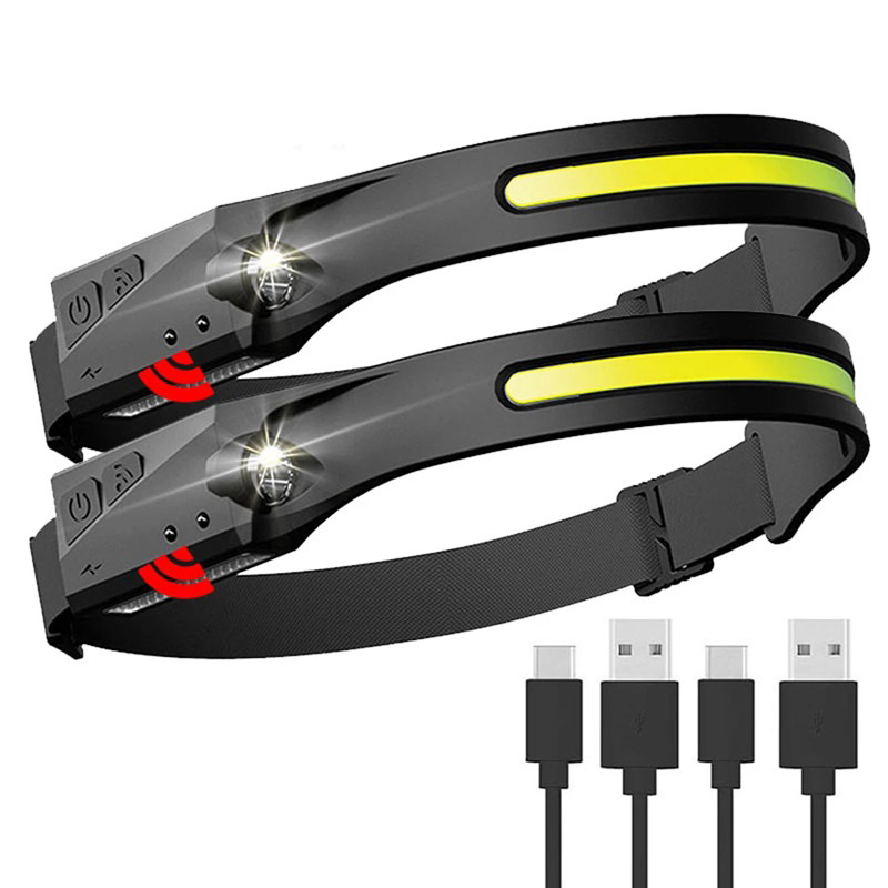 Wide Beam Headlamp Flashlight COB LED Camping Bar Head Lamp