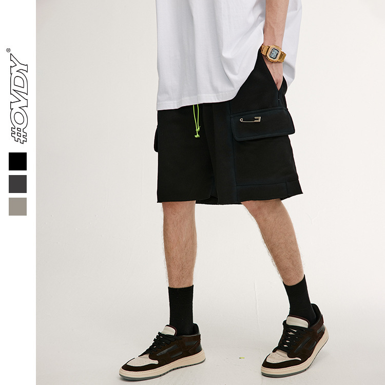 wxwovdy men's summer new high street double side pocket wash make old casual drawstring shorts, White;black
wxwovdy men's summer new high street double side pocket wash make old casual drawstring shorts, White;black