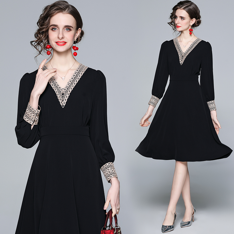 2021 Elegant Runway Black A-Line Dress Women Luxury Designer Long Sleeve V-Neck Office Holiday Prom Sexy Slim Knee-Length Dresses Autumn Winter Classic Ladies Clothes, 03
2021 Elegant Runway Black A-Line Dress Women Luxury Designer Long Sleeve V-Neck Office Holiday Prom Sexy Slim Knee-Length Dresses Autumn Winter Classic Ladies Clothes, 03