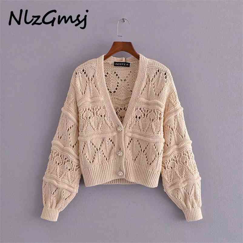 Cardigan Woman Casual Vintage Hollow Out Sweater Knitted Puff Sleeve Tops 03 210628, As picture
Cardigan Woman Casual Vintage Hollow Out Sweater Knitted Puff Sleeve Tops 03 210628, As picture
