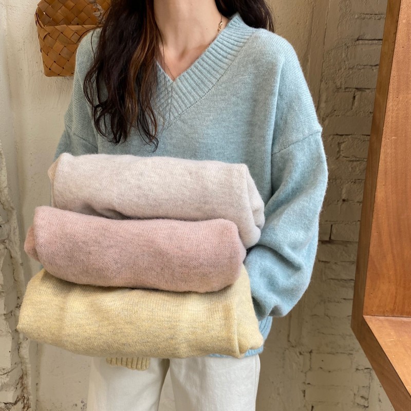 Comelsexy Simplicity Sweater Women V-Neck Pullovers Female Autumn Winter Korean Fashion Daily Lazy Wind Long Sleeve Tops 210515