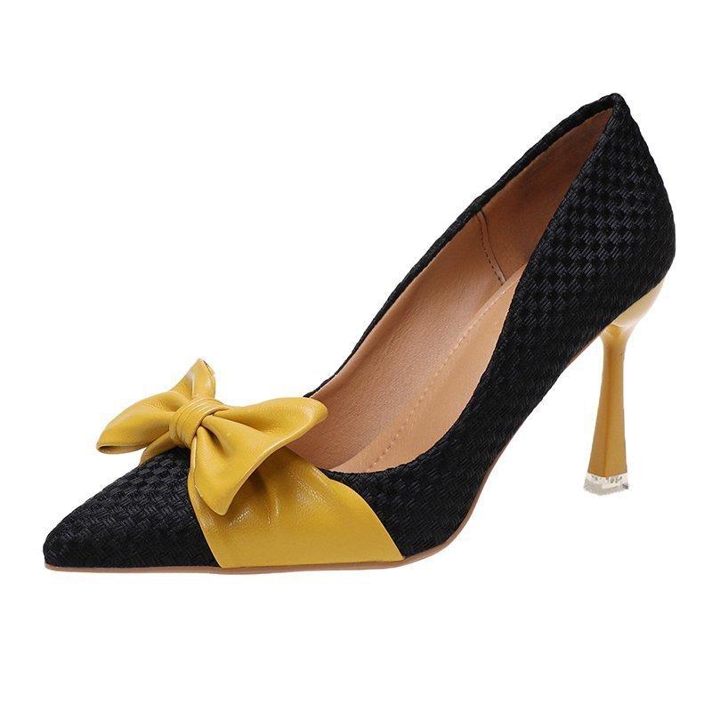 Dress Shoes Women's 2021 Fashion Bowknot Stiletto Pumps Pointed Toe Weave High Heels Shallow Outdoor Ladies Party, Black
Dress Shoes Women's 2021 Fashion Bowknot Stiletto Pumps Pointed Toe Weave High Heels Shallow Outdoor Ladies Party, Black