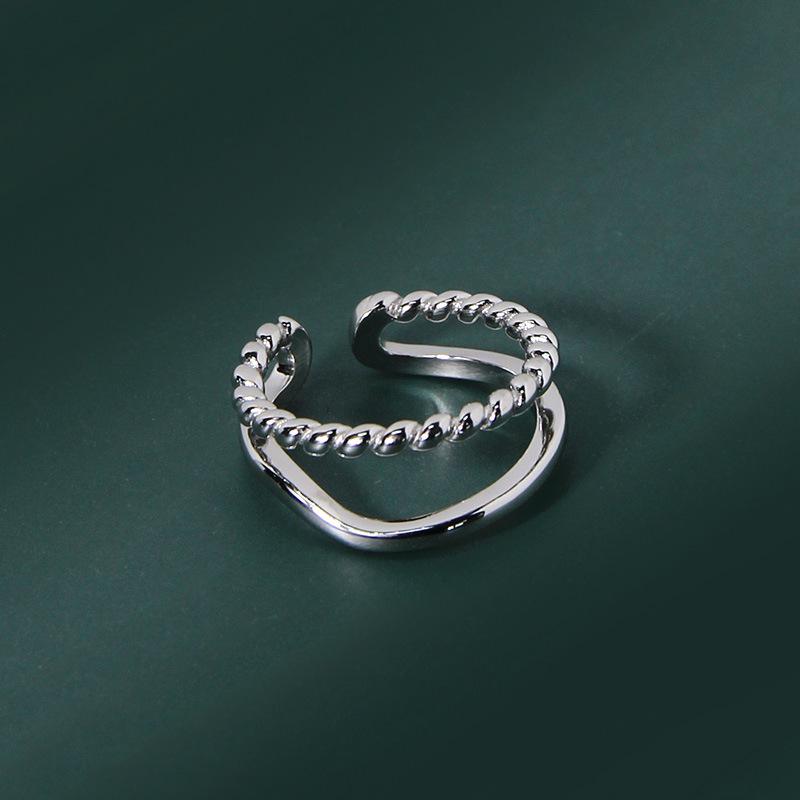 Cluster Rings S925 Sterling Silver Open Ring INS Cold Wind Personality Fashion Double-layer Twist Finger Accessories Buckle Joint Women Jewe
Cluster Rings S925 Sterling Silver Open Ring INS Cold Wind Personality Fashion Double-layer Twist Finger Accessories Buckle Joint Women Jewe