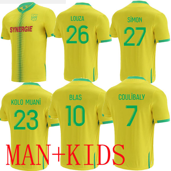 21 22 FC Nantes SOCCER JERSEYS KIDS HOME AWAY 2021 2022 LOUZA BAMBA SIMON KOLO MUANI BLAS COULIBALY JERSEY FOOTBALL SHIRTS Uniforms YELLOW SIT, Home man 1
21 22 FC Nantes SOCCER JERSEYS KIDS HOME AWAY 2021 2022 LOUZA BAMBA SIMON KOLO MUANI BLAS COULIBALY JERSEY FOOTBALL SHIRTS Uniforms YELLOW SIT, Home man 1