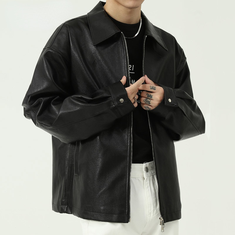 Menswear Autumn Winter New Oversized PU Leather Jacket Korean Trend Simple Personality Solid Color Zipper Coat 2021 New, Black
Menswear Autumn Winter New Oversized PU Leather Jacket Korean Trend Simple Personality Solid Color Zipper Coat 2021 New, Black