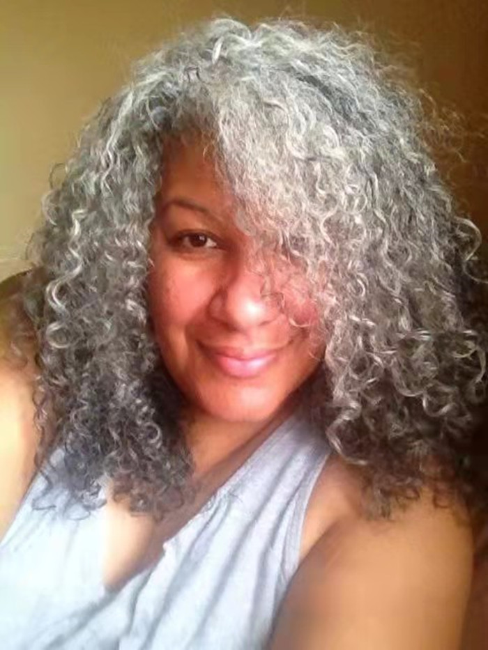 Salt n pepper kinky curly gray ponytail human hair extension naturally grey pony tail hair piece black mixed silver no care with drawstring two combs 