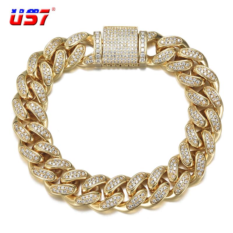 Chains US7 19mm Miami Cuban Link Bracelet 3Rows Stones Iced Out CZ Solid Back Charm For Men's Hip Hop Women Jewelry
Chains US7 19mm Miami Cuban Link Bracelet 3Rows Stones Iced Out CZ Solid Back Charm For Men's Hip Hop Women Jewelry