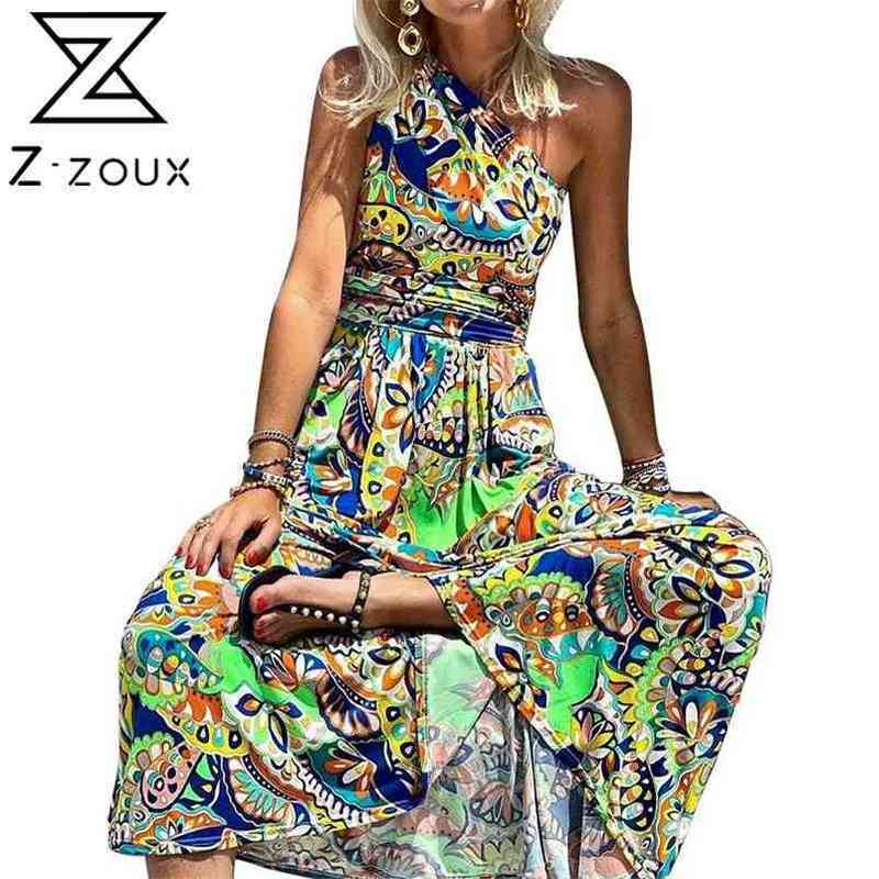 Women Dress One Shoulder Printed Bohemian Sexy Long Print Floral Maxi es Bandage High Waist Beach es 210513